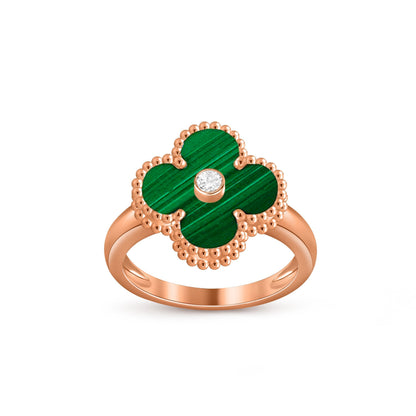 [Loran]LUCKY CLOVER DIAMOND-ACCENT ROSE GOLD RING COLLECTION