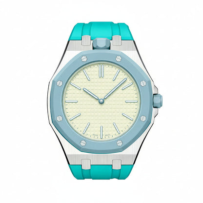[Loran]OAK POP SKY BLUE STEEL SILICONE STRAP