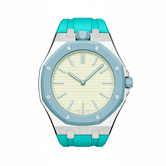 [Loran]OAK POP SKY BLUE STEEL SILICONE STRAP