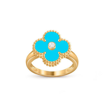 [Loran]LUCKY CLOVER DIAMOND-ACCENT GOLD RING COLLECTION