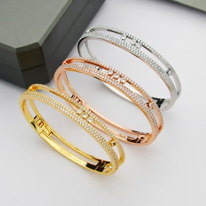 [Loran]MOVE ROMANE PAVÉ DIAMOND BANGLE BRACELET