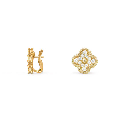 [Loran]15MM CLOVER FLOWER STUD EARRINGS GOLD COLLECTION