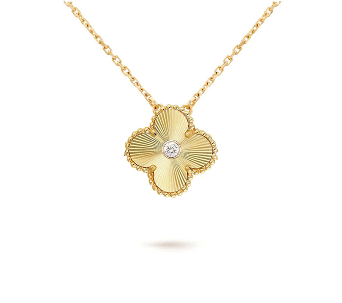 [Loran]15MM CLOVER FLOWER DIAMOND PENDANT NECKLACE COLLECTION