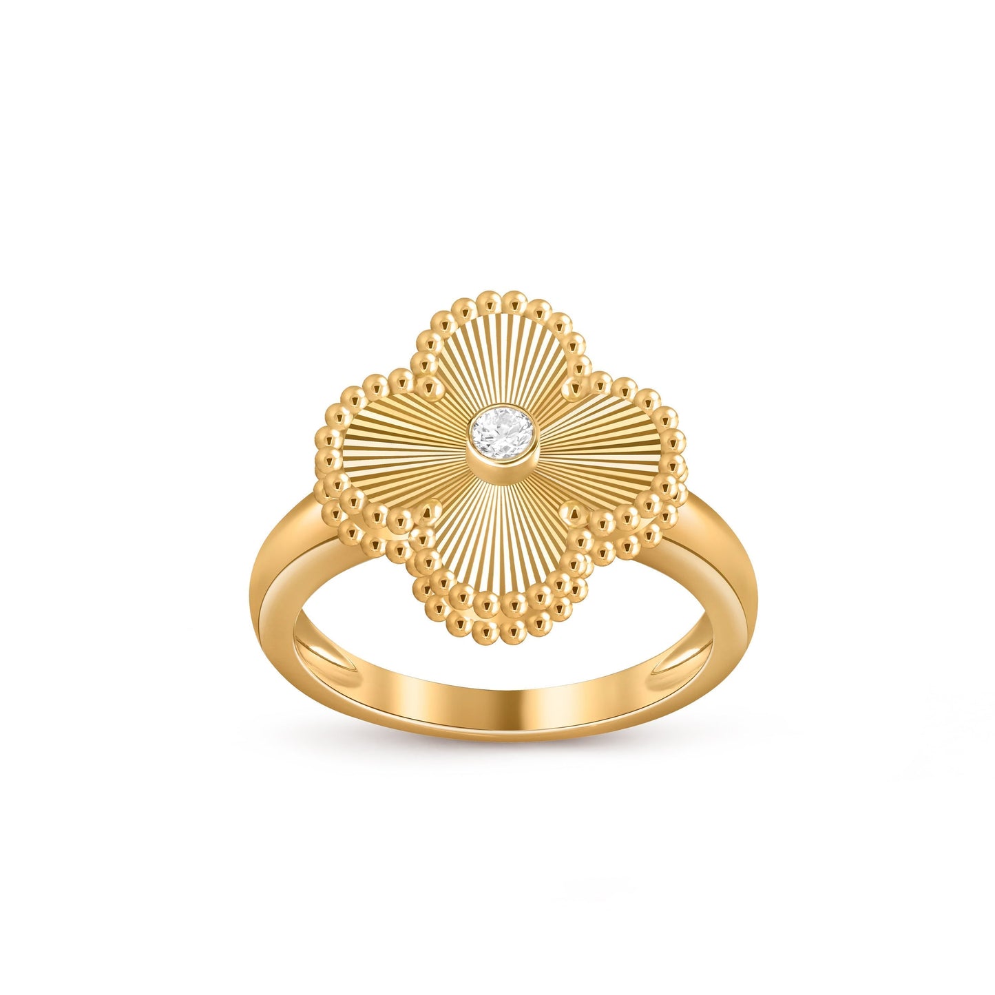 [Loran]LUCKY CLOVER DIAMOND-ACCENT GOLD RING COLLECTION