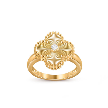 [Loran]LUCKY CLOVER DIAMOND-ACCENT GOLD RING COLLECTION