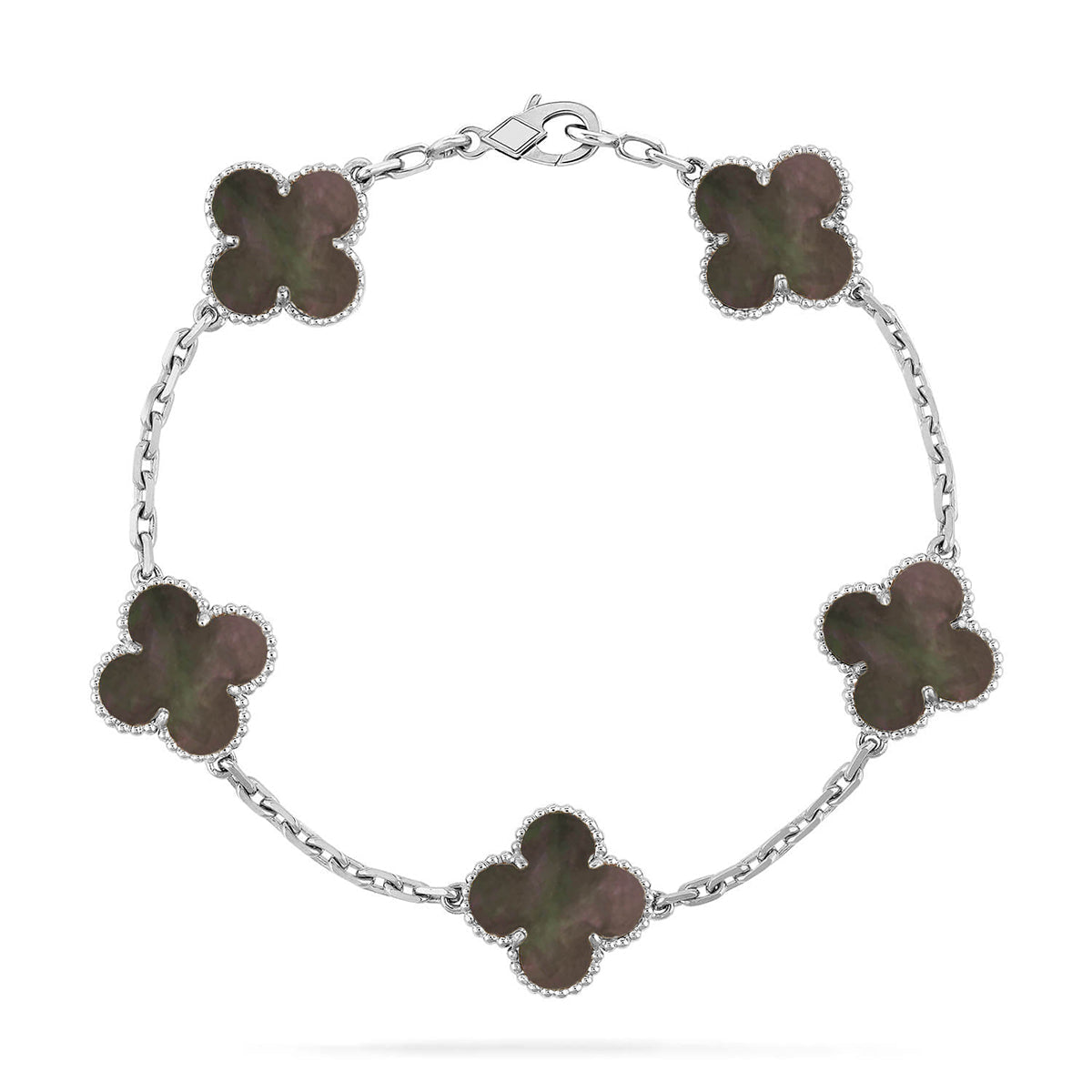 [Loran]LUCKY CLOVER 5-MOTIF BRACELET - GREY MOTHER-OF-PEARL COLLECTION