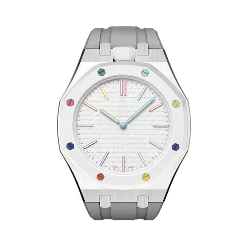 [Loran]OAK POP GRAY STEEL SILICONE STRAP