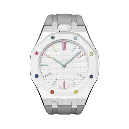 [Loran]OAK POP GRAY STEEL SILICONE STRAP