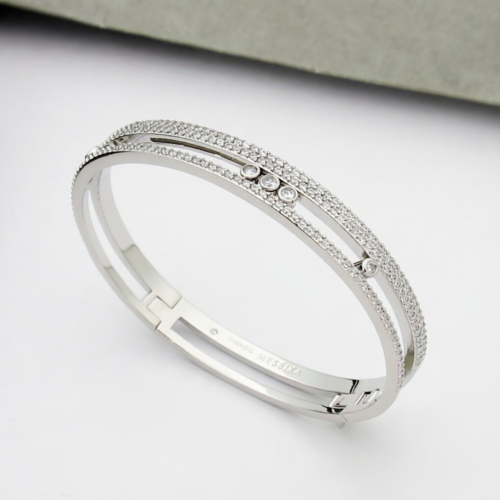 [Loran]MOVE ROMANE PAVÉ DIAMOND BANGLE BRACELET