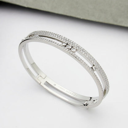 [Loran]MOVE ROMANE PAVÉ DIAMOND BANGLE BRACELET