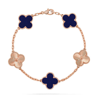 [Loran]LUCKY CLOVER 5-MOTIF BRACELET - LAPIS LAZULI COLLECTION