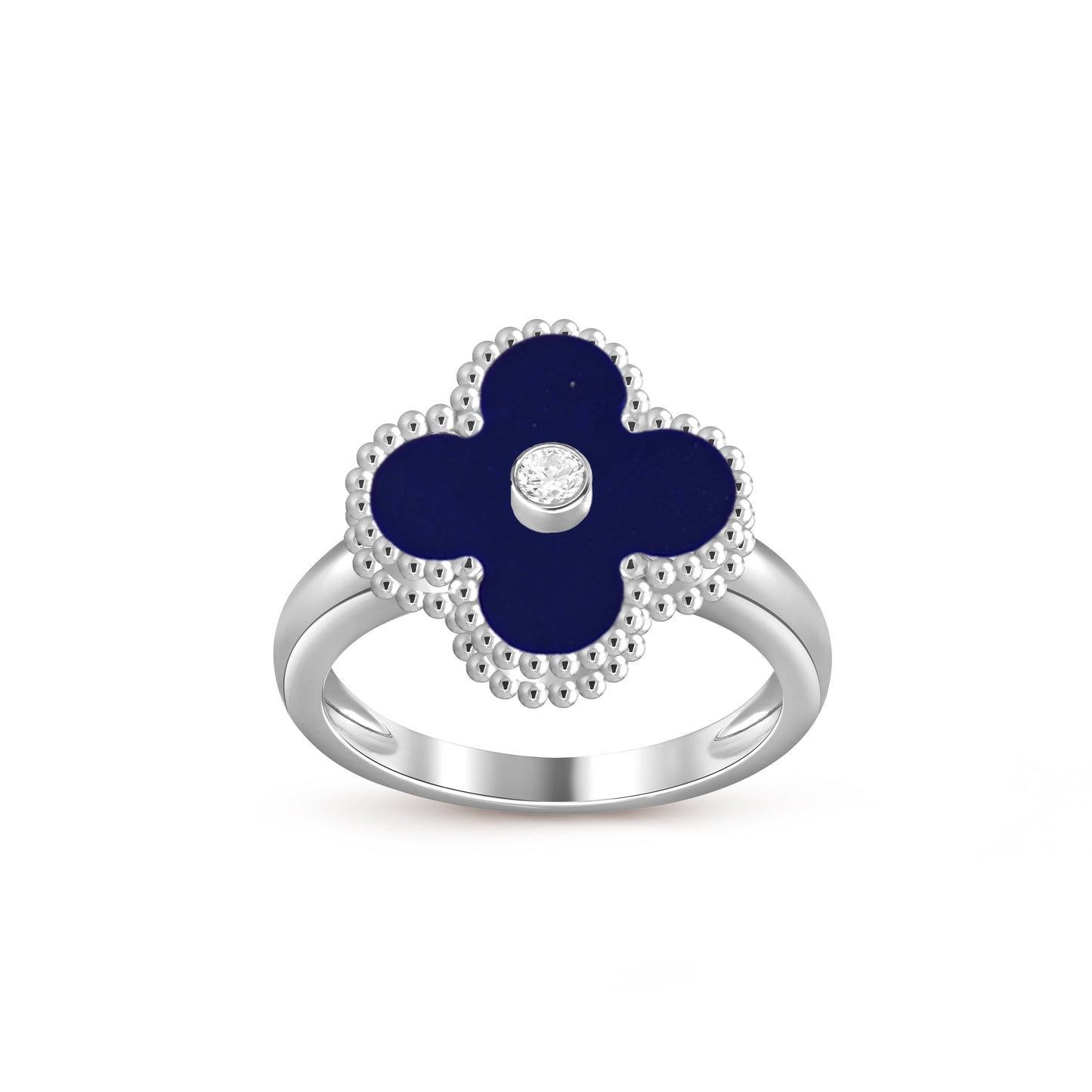 [Loran]LUCKY CLOVER DIAMOND-ACCENT WHITE GOLD RING COLLECTION