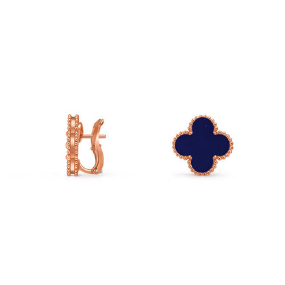 [Loran]15MM CLOVER FLOWER STUD EARRINGS ROSE GOLD COLLECTION