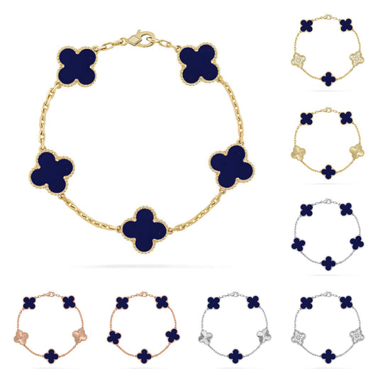 [Loran]LUCKY CLOVER 5-MOTIF BRACELET - LAPIS LAZULI COLLECTION