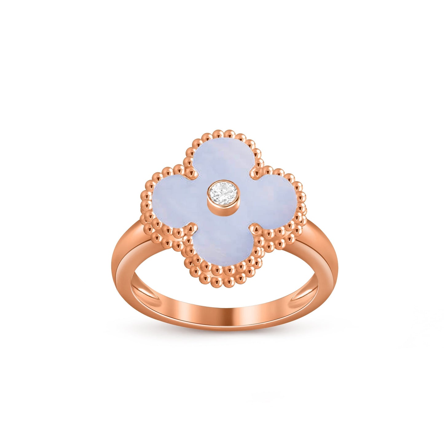 [Loran]LUCKY CLOVER DIAMOND-ACCENT ROSE GOLD RING COLLECTION