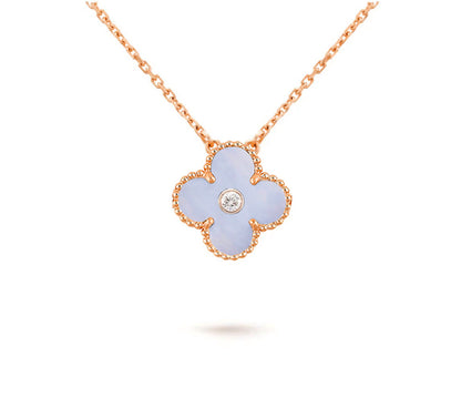 [Loran]15MM CLOVER FLOWER DIAMOND PENDANT NECKLACE COLLECTION