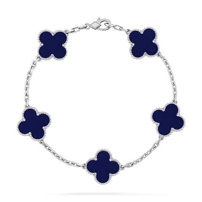 [Loran]LUCKY CLOVER 5-MOTIF BRACELET - LAPIS LAZULI COLLECTION