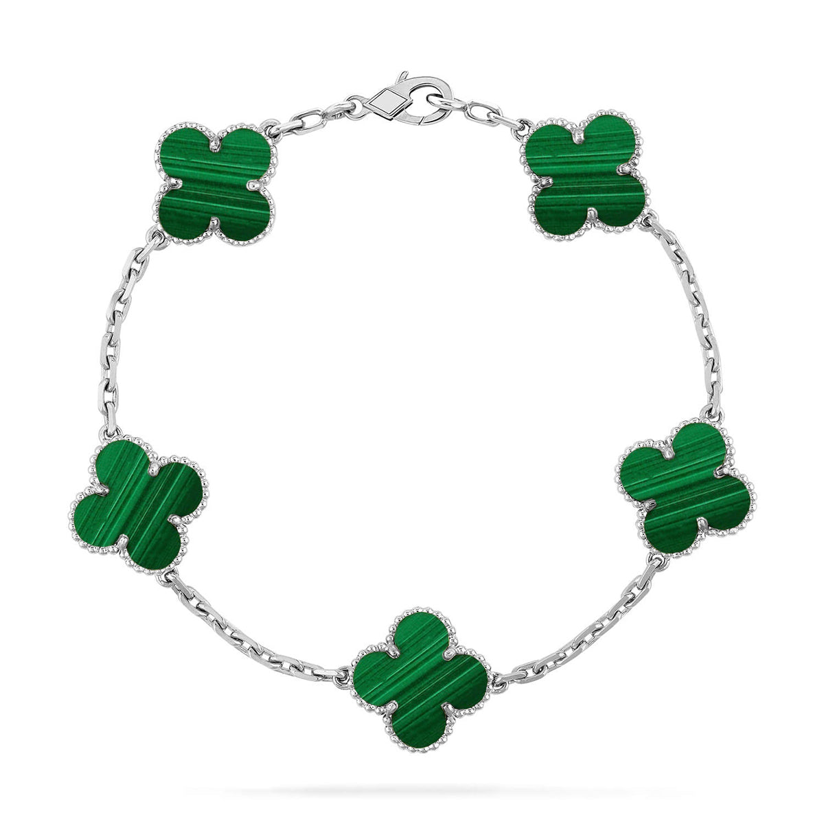 [Loran]LUCKY CLOVER 5-MOTIF BRACELET - MALACHITE COLLECTION