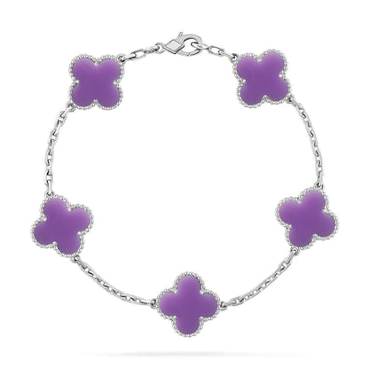 [Loran]LUCKY CLOVER 5-MOTIF BRACELET - LAVENDER COLLECTION