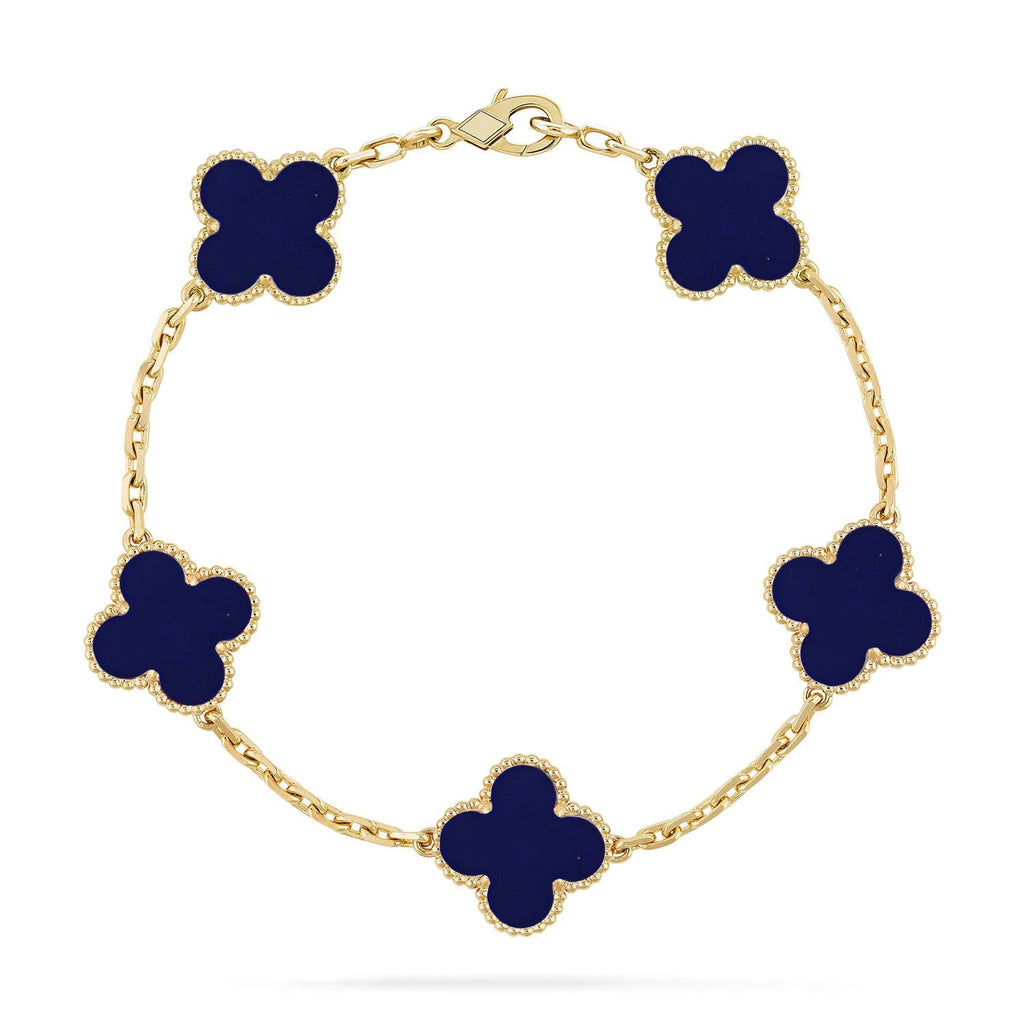 [Loran]LUCKY CLOVER 5-MOTIF BRACELET - LAPIS LAZULI COLLECTION