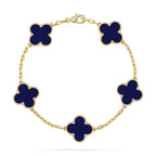 [Loran]LUCKY CLOVER 5-MOTIF BRACELET - LAPIS LAZULI COLLECTION