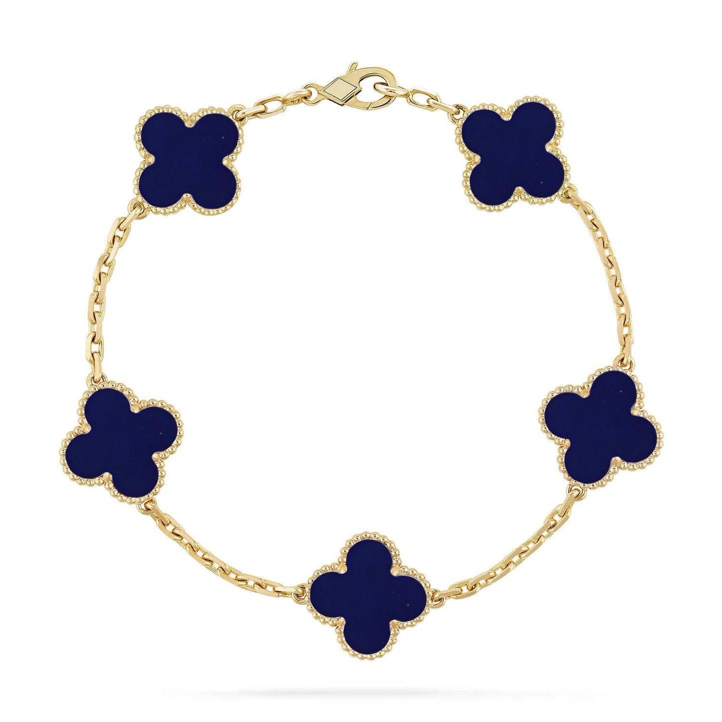 [Loran]LUCKY CLOVER 5-MOTIF BRACELET - LAPIS LAZULI COLLECTION