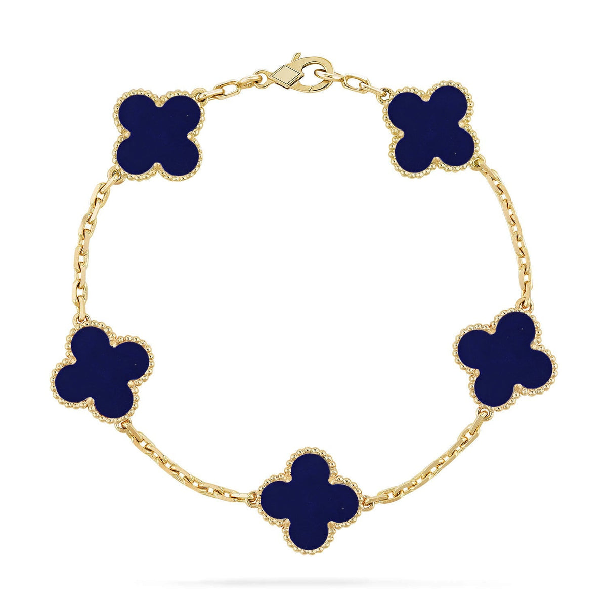[Loran]LUCKY CLOVER 5-MOTIF BRACELET - LAPIS LAZULI COLLECTION