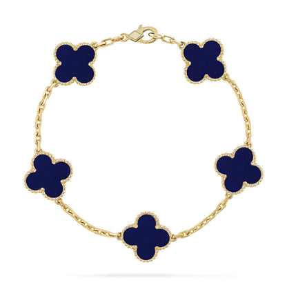 [Loran]LUCKY CLOVER 5-MOTIF BRACELET - LAPIS LAZULI COLLECTION