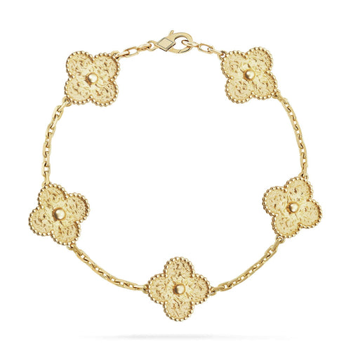 [Loran]LUCKY CLOVER 5-MOTIF BRACELET - BRONZING