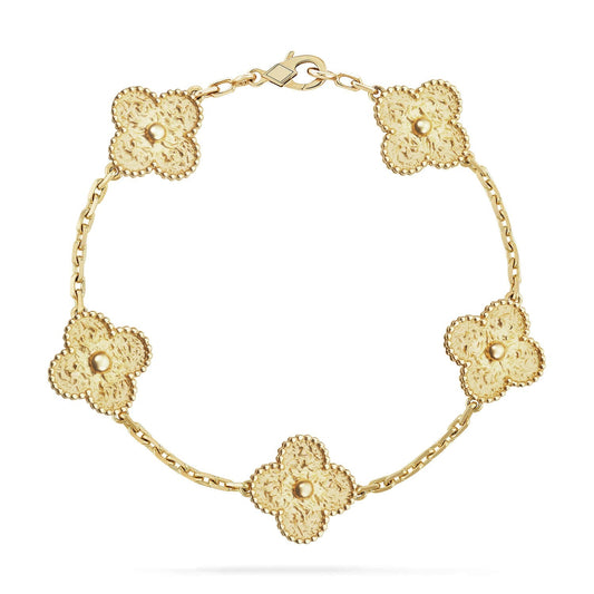 [Loran]LUCKY CLOVER 5-MOTIF BRACELET - BRONZING