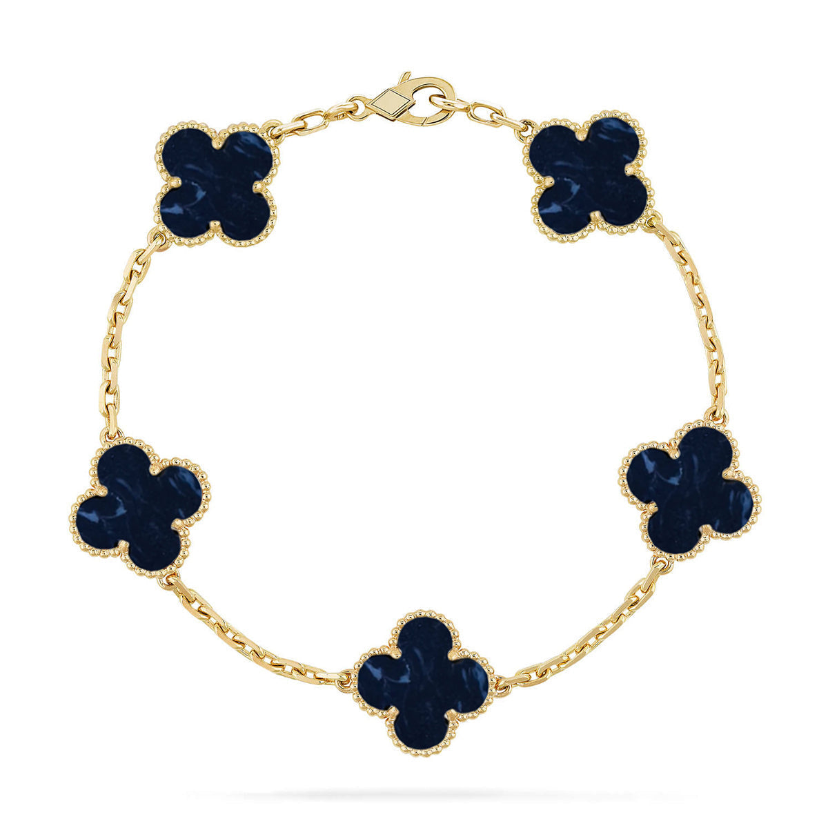 [Loran]LUCKY CLOVER 5-MOTIF BRACELET - PIETERSITE COLLECTION