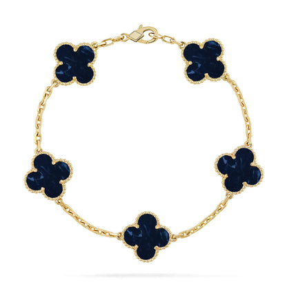 [Loran]LUCKY CLOVER 5-MOTIF BRACELET - PIETERSITE COLLECTION
