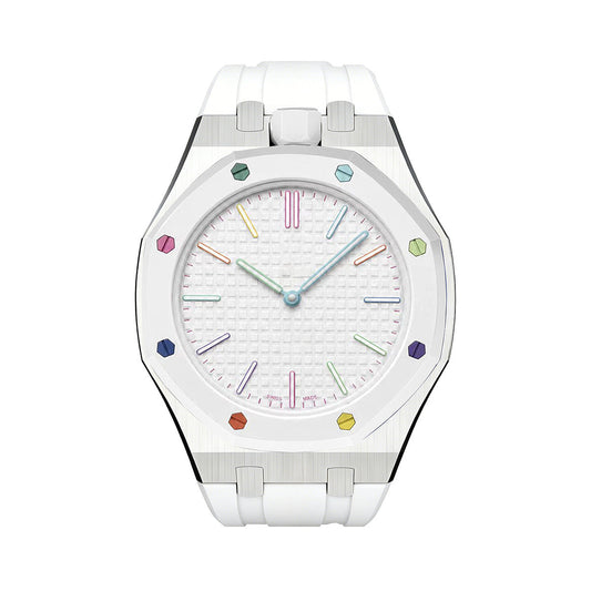 [Loran]OAK POP WHITE STEEL SILICONE STRAP