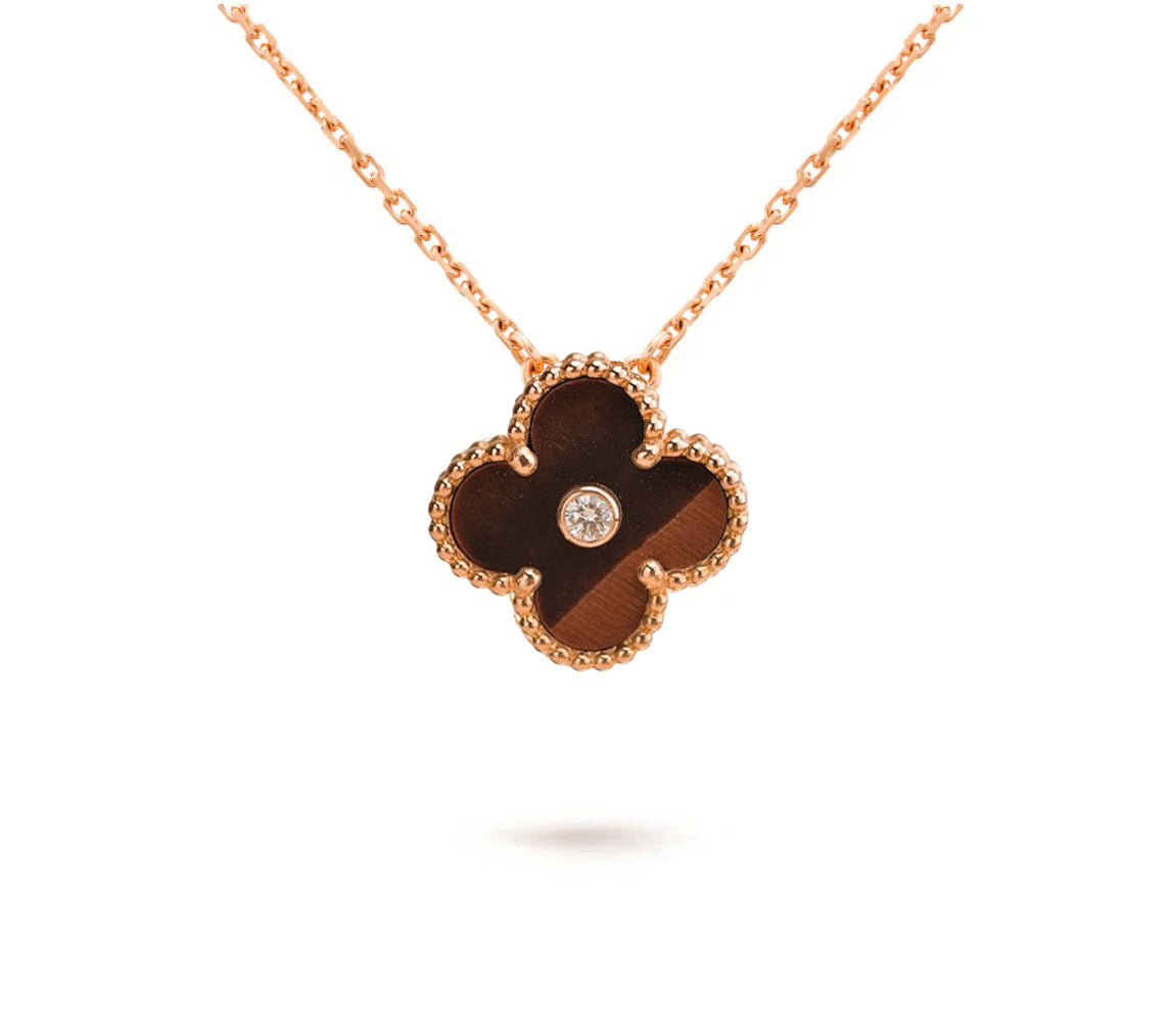 [Loran]15MM CLOVER FLOWER DIAMOND PENDANT NECKLACE COLLECTION