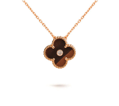[Loran]15MM CLOVER FLOWER DIAMOND PENDANT NECKLACE COLLECTION