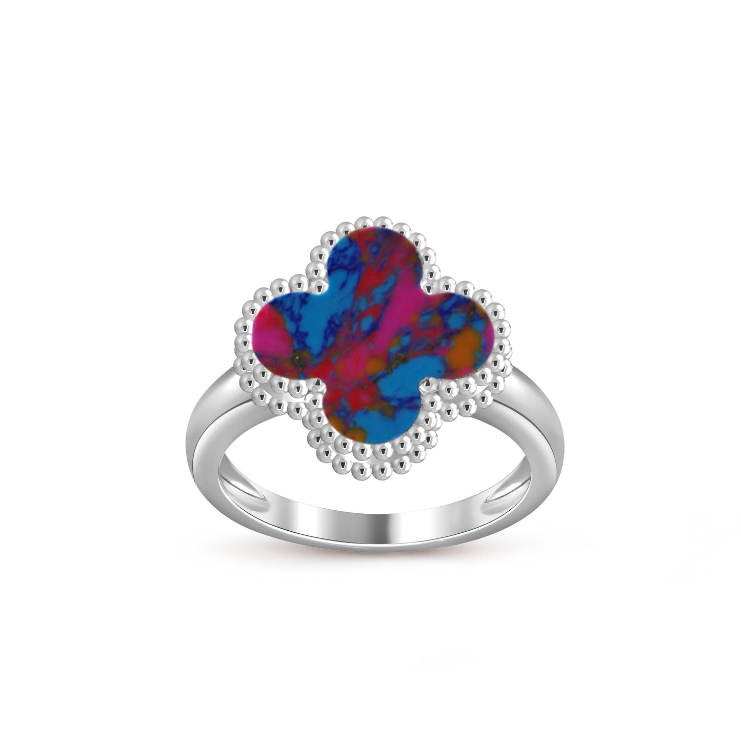 [Loran]LUCKY CLOVER VINTAGE WHITE GOLD RING COLLECTION