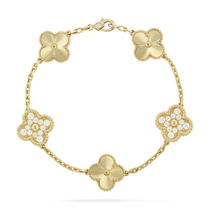 [Loran]LUCKY CLOVER 5-MOTIF BRACELET - LASER COLLECTION