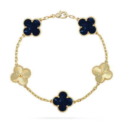 [Loran]LUCKY CLOVER 5-MOTIF BRACELET - PIETERSITE COLLECTION