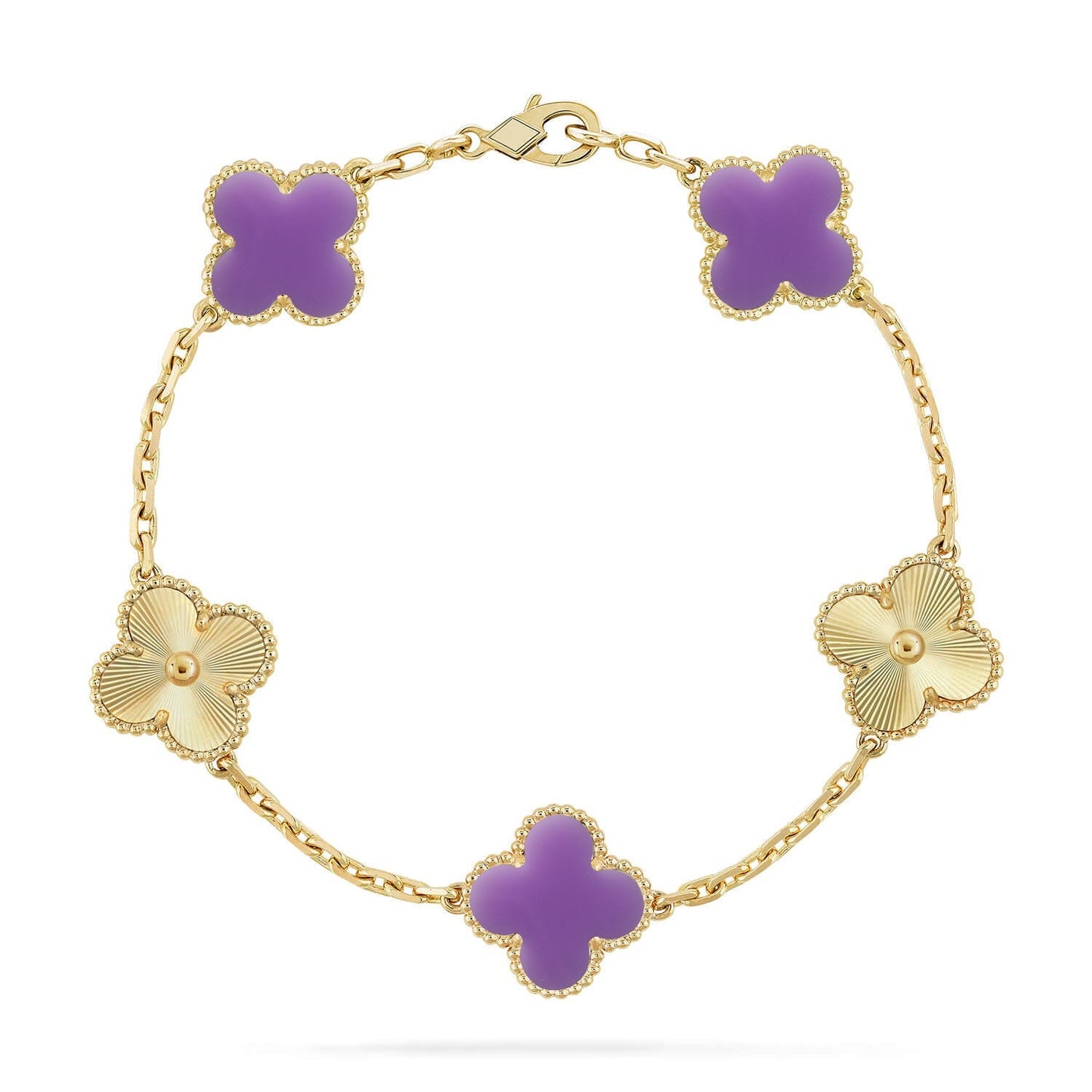 [Loran]LUCKY CLOVER 5-MOTIF BRACELET - LAVENDER COLLECTION