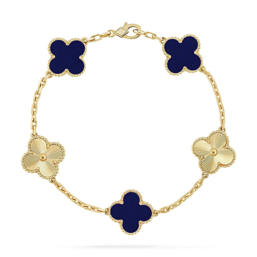 [Loran]LUCKY CLOVER 5-MOTIF BRACELET - LAPIS LAZULI COLLECTION