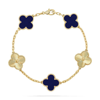 [Loran]LUCKY CLOVER 5-MOTIF BRACELET - LAPIS LAZULI COLLECTION
