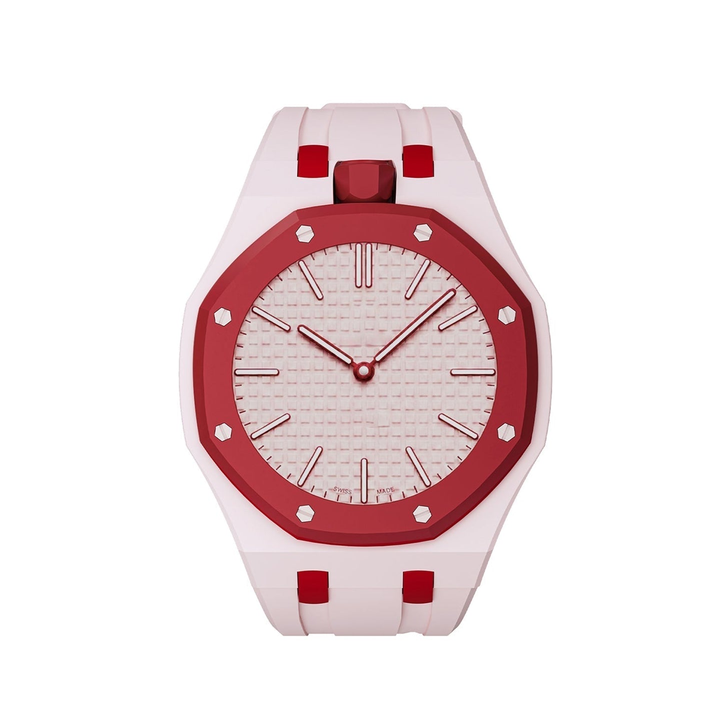 [Loran]OAK POP EXCLUSIVE PINK AND RED SILICONE STRAP