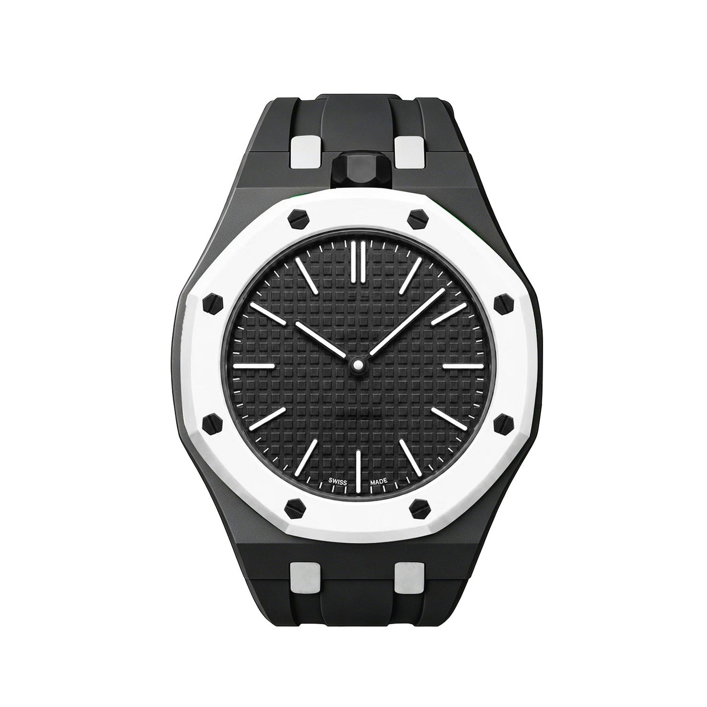 [Loran]OAK POP EXCLUSIVE BLACK AND WHITE SILICONE STRAP