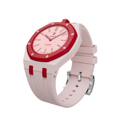 [Loran]OAK POP EXCLUSIVE PINK AND RED SILICONE STRAP
