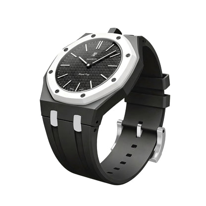 [Loran]OAK POP EXCLUSIVE BLACK AND WHITE SILICONE STRAP
