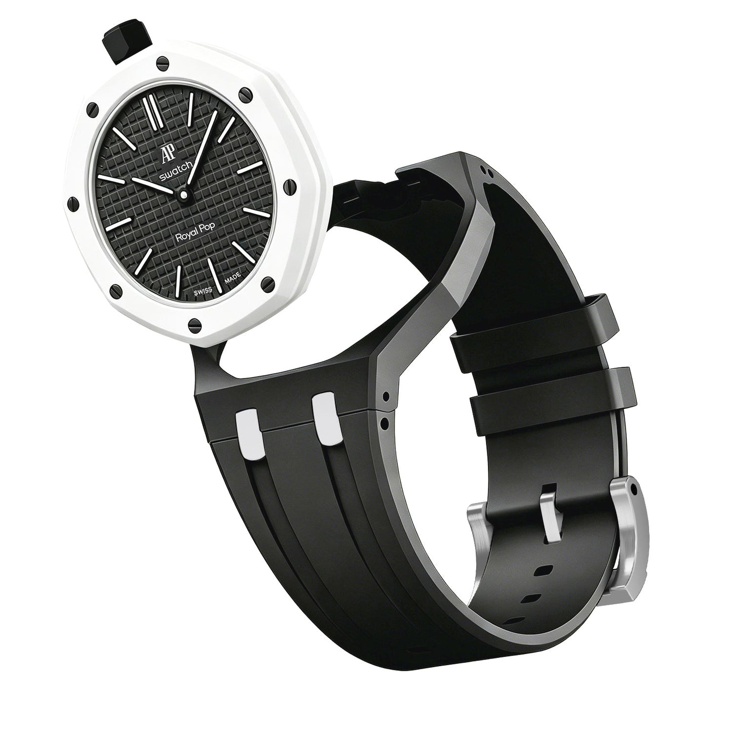 [Loran]OAK POP EXCLUSIVE BLACK AND WHITE SILICONE STRAP