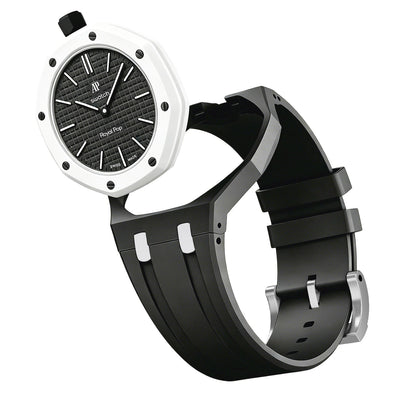 [Loran]OAK POP EXCLUSIVE BLACK AND WHITE SILICONE STRAP