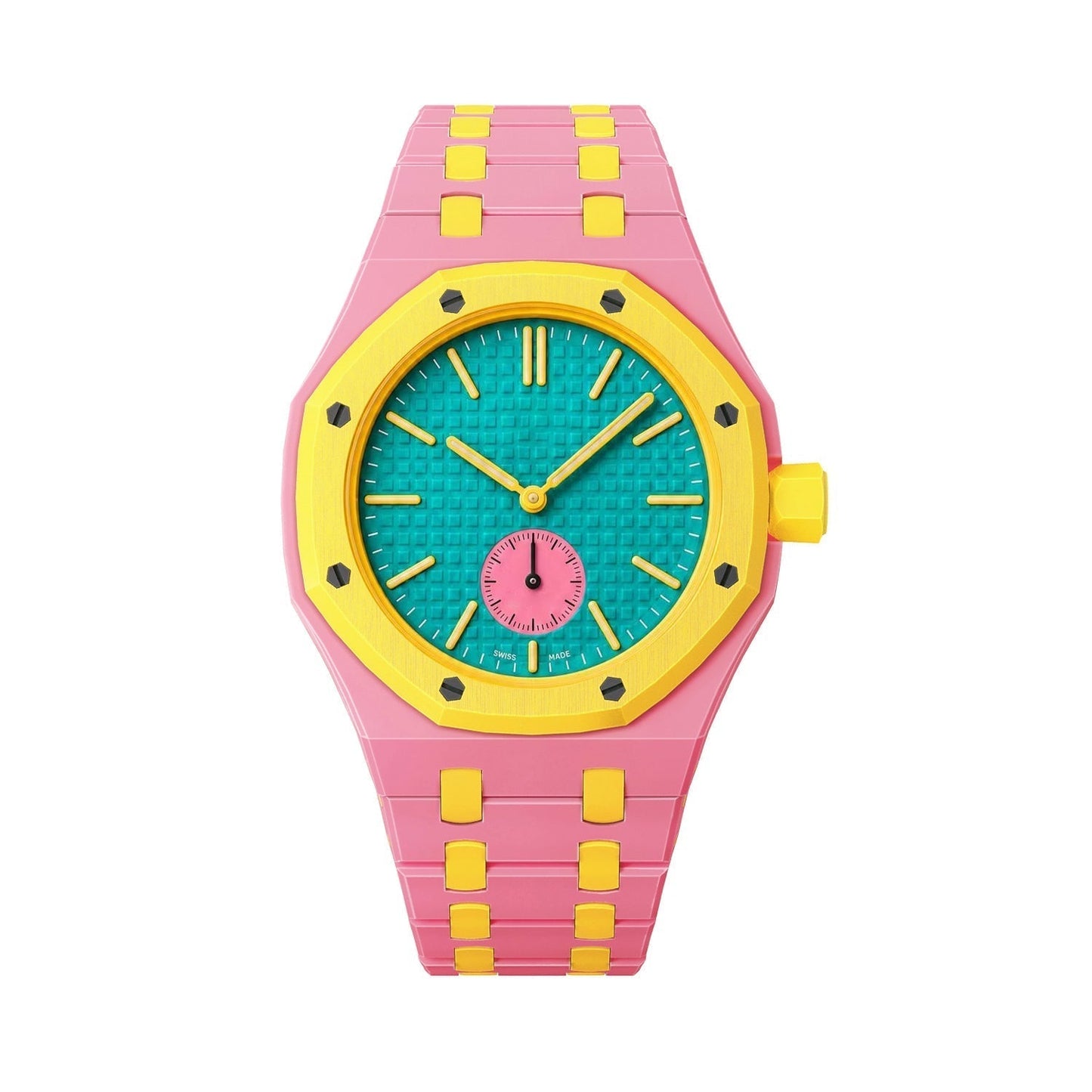 [Loran]OAK POP EXCLUSIVE PINK AND YELLOW BIOCERAMIC STRAP