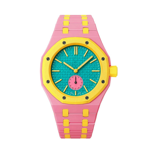 [Loran]OAK POP EXCLUSIVE PINK AND YELLOW BIOCERAMIC STRAP