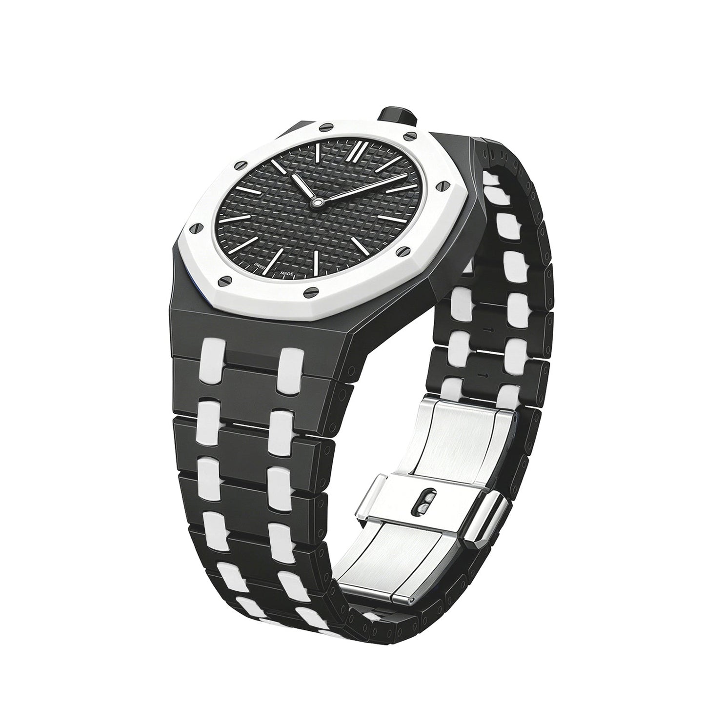 [Loran]OAK POP EXCLUSIVE BLACK AND WHITE BIOCERAMIC STRAP